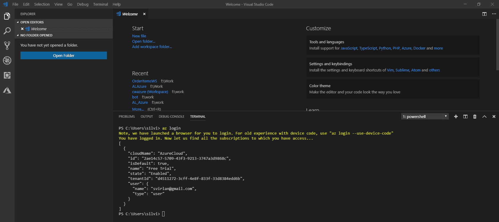 1.Azure Login
