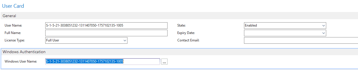 create user windows cred