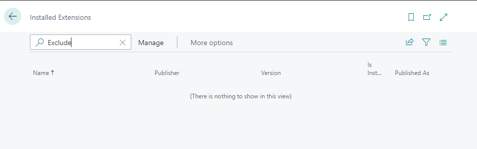 newly created hidden extension does not show up in the Extension Management page