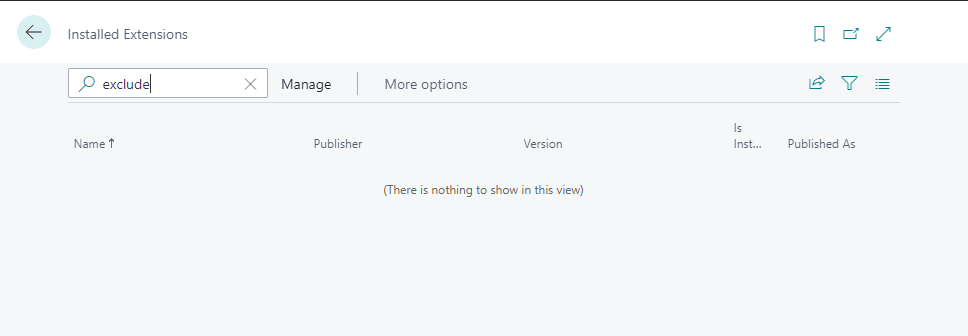 Extensions Management page shows no _Extend extensions